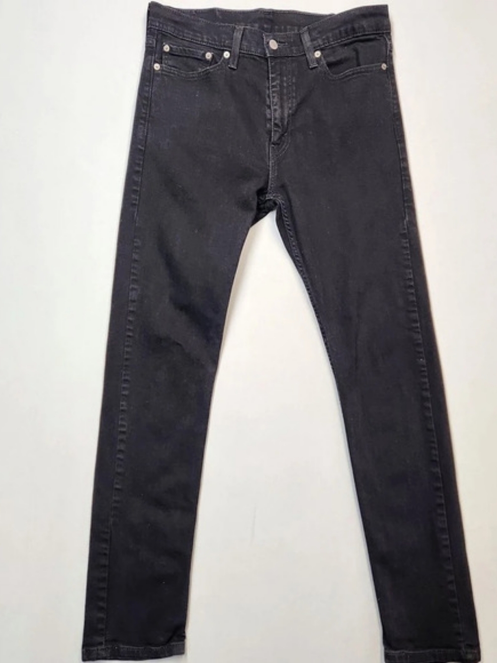 Levi's 510 Skinny Jeans Men's 33x32 Black Denim Pants Actual 33x30 Stretch EUC